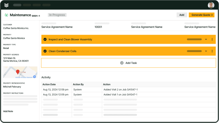 service tasking dashboard